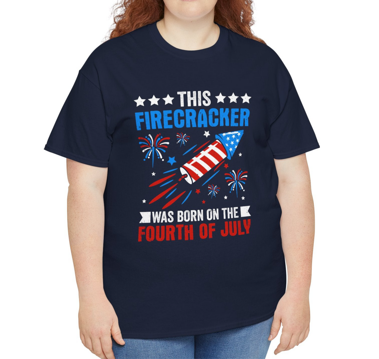 This Firecracker was Born on the Fourth of July Tee, - Kimâs Signature Beauty & Accessories