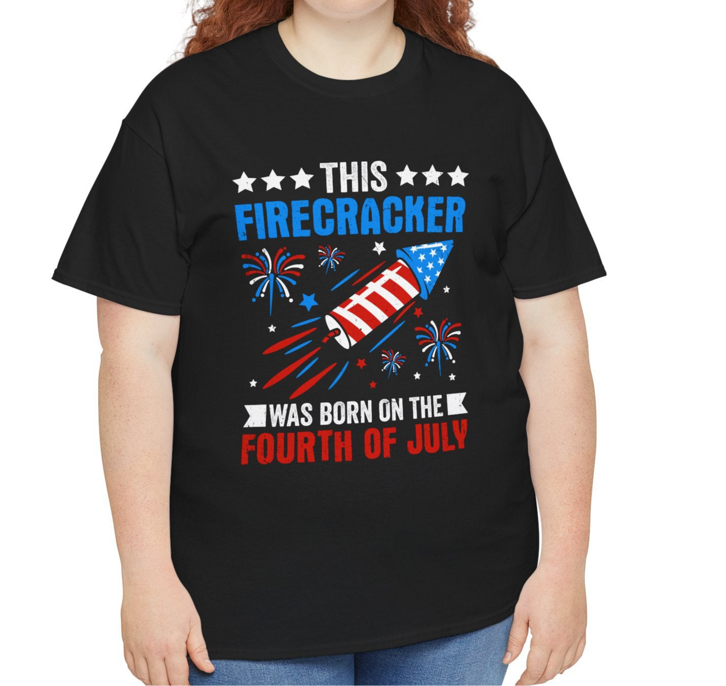 This Firecracker was Born on the Fourth of July Tee, - Kimâs Signature Beauty & Accessories