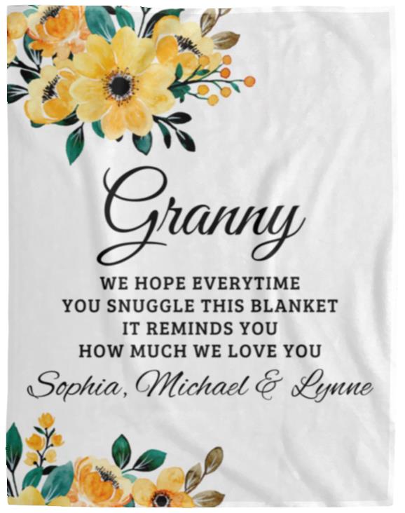 To Granny, Personalized Plush Fleece Blanket - Kim’s Signature Beauty & Accessories