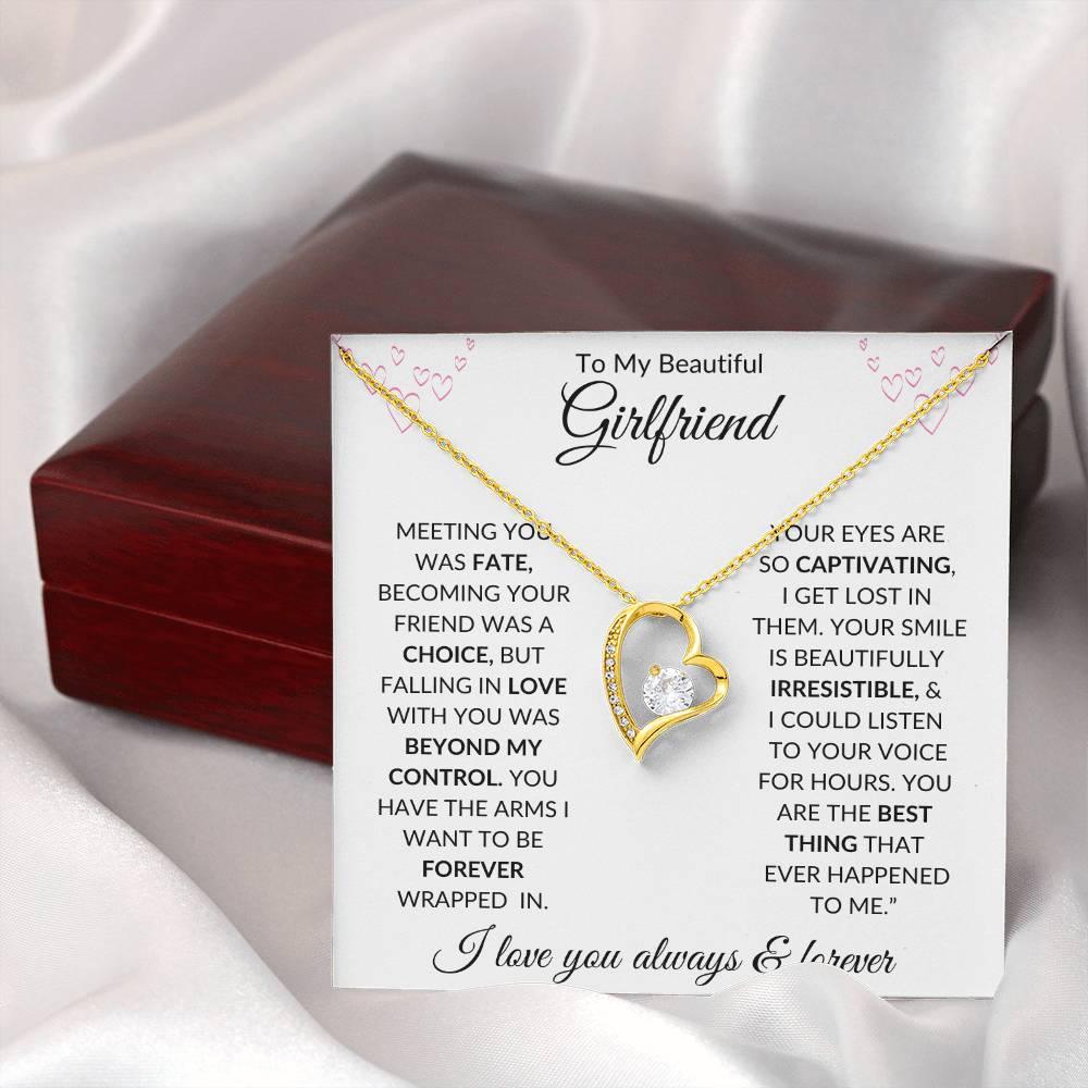 To My Beautiful Girlfriend Forever Heart Necklace - Kim’s Signature Beauty & Accessories
