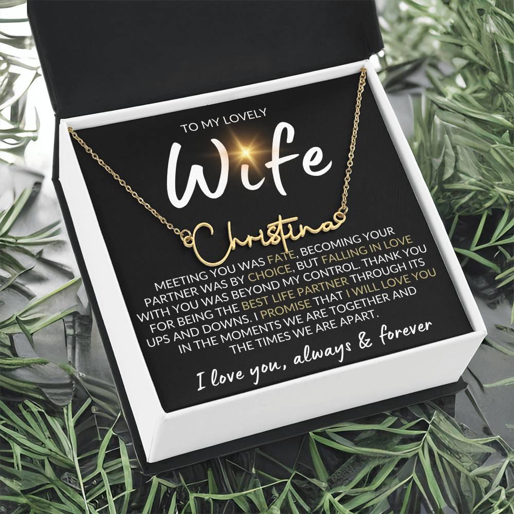 To My Lovely Wife Personalized Necklace - Kim’s Signature Beauty & Accessories