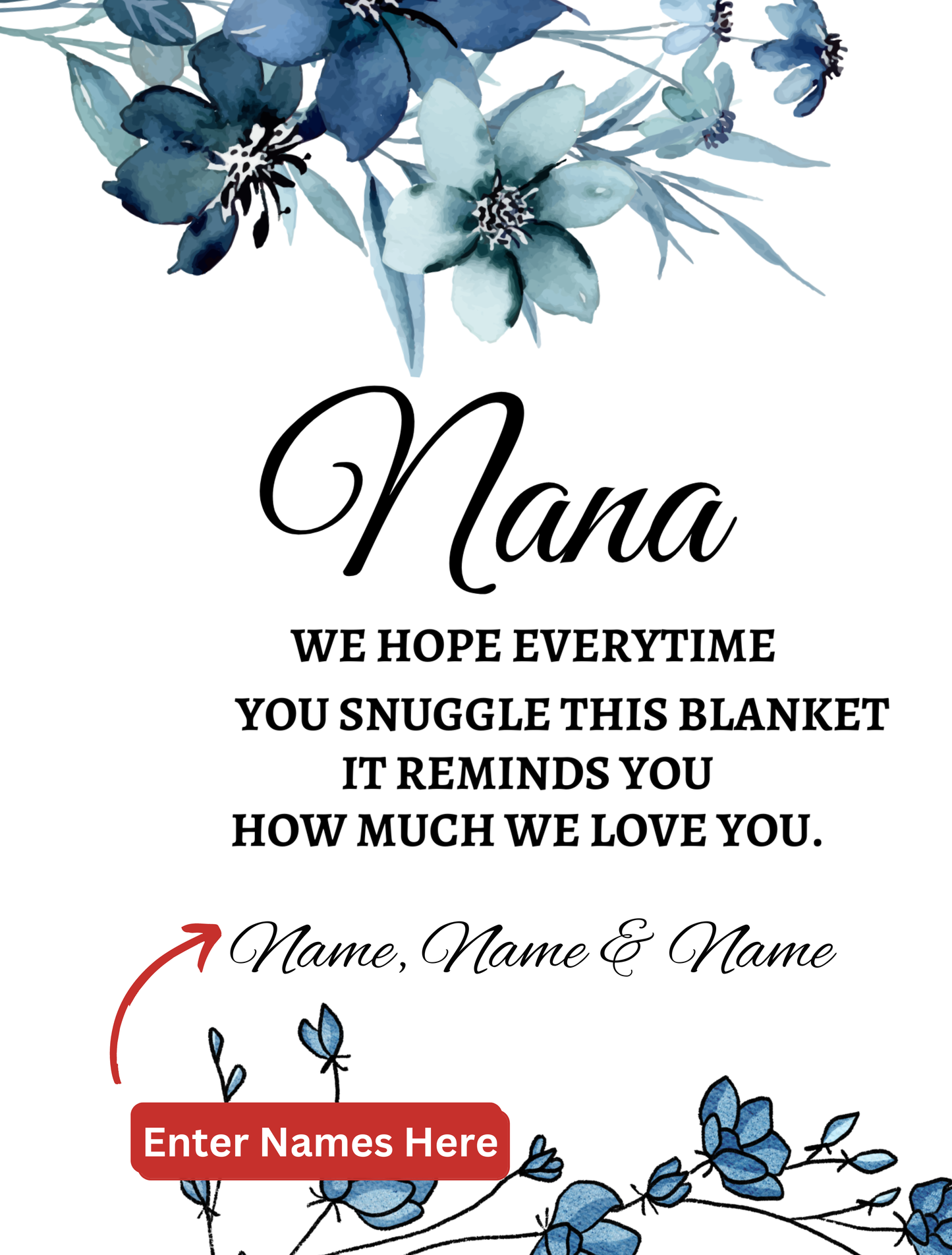 To Nana, Personalized Plush Fleece Blanket - Kim’s Signature Beauty & Accessories