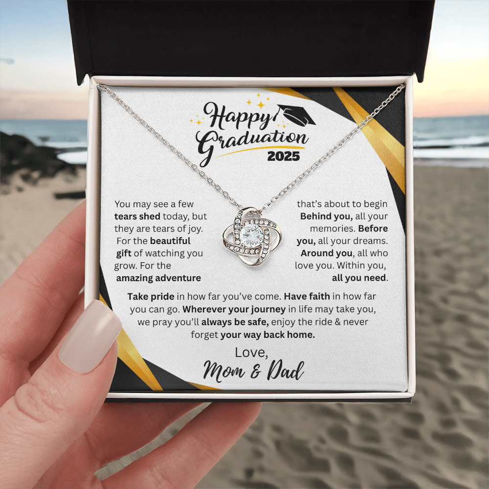 To Our Daughter – Graduation 2025 Love Knot Necklace from Mom & Dad - Kim’s Signature Beauty & Accessories