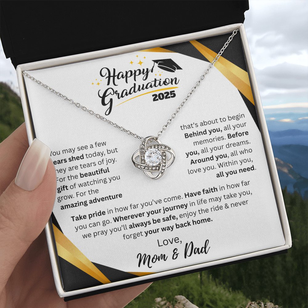 To Our Daughter – Graduation 2025 Love Knot Necklace from Mom & Dad - Kim’s Signature Beauty & Accessories
