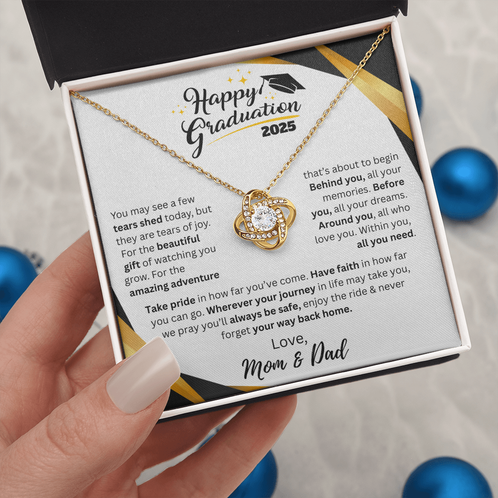 To Our Daughter – Graduation 2025 Love Knot Necklace from Mom & Dad - Kim’s Signature Beauty & Accessories