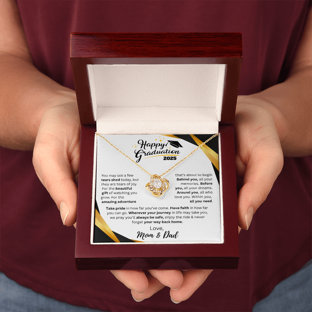 To Our Daughter – Graduation 2025 Love Knot Necklace from Mom & Dad - Kim’s Signature Beauty & Accessories