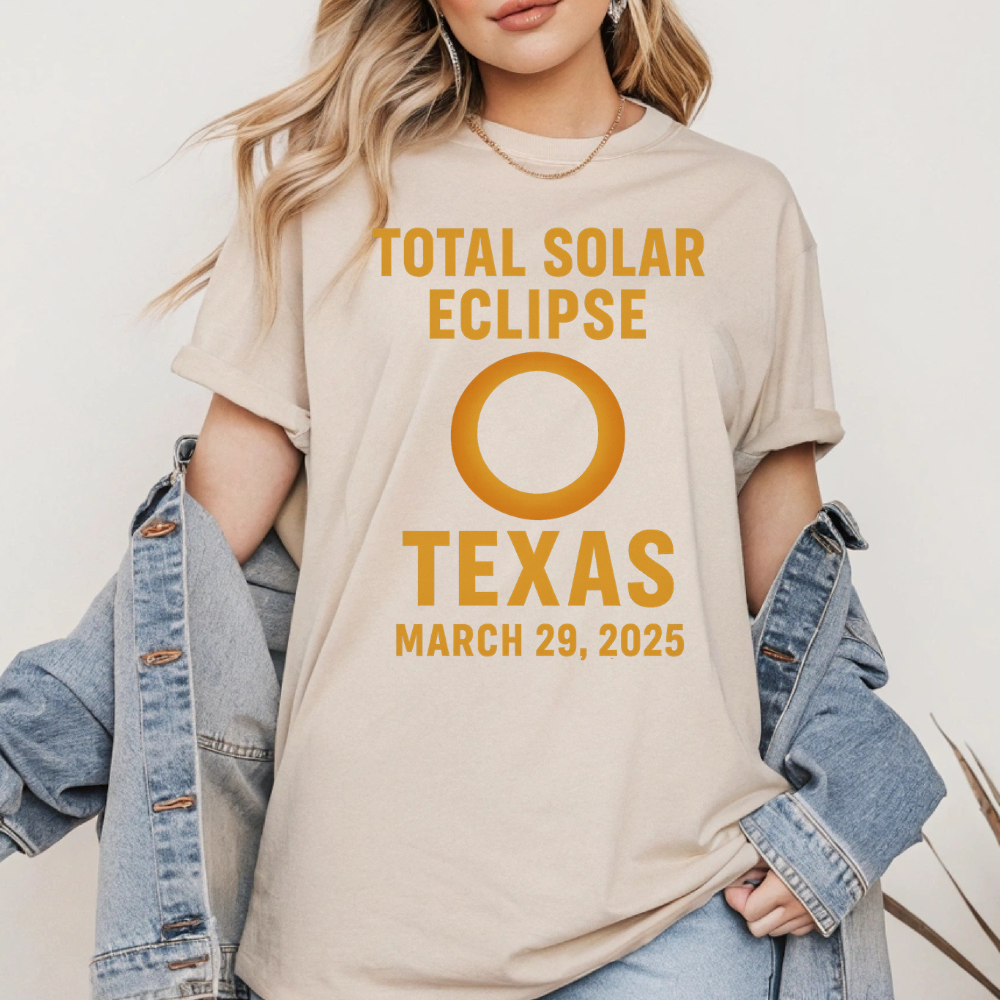 Texas Total Solar Eclipse 2025 Tee - Kim’s Signature Beauty & Accessories (Store description)