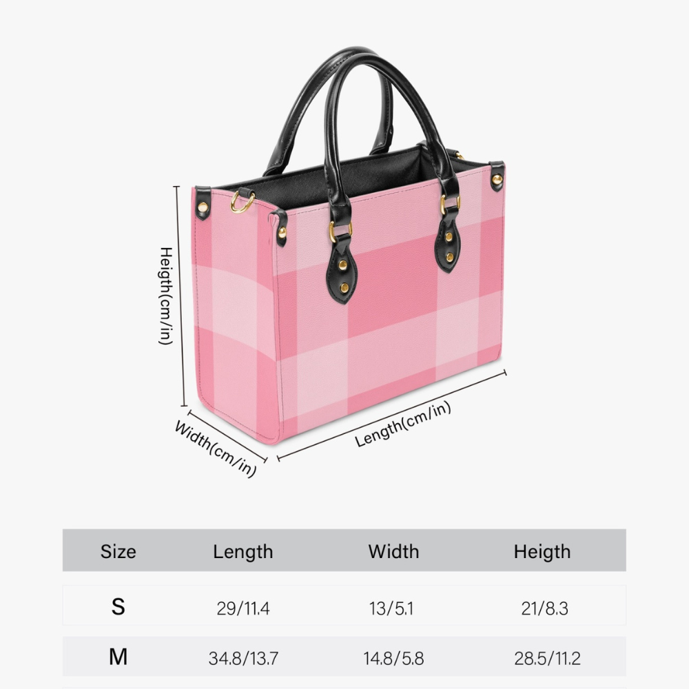 Blush Pink Plaid PU Leather Handbag - Kim’s Signature Beauty & Accessories (Store description)