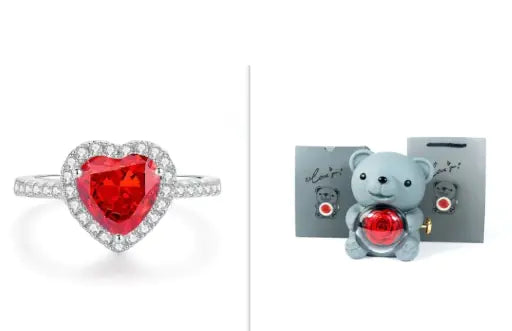 Rose Teddy Bear with Ring and Necklace - Kim’s Signature Beauty & Accessories