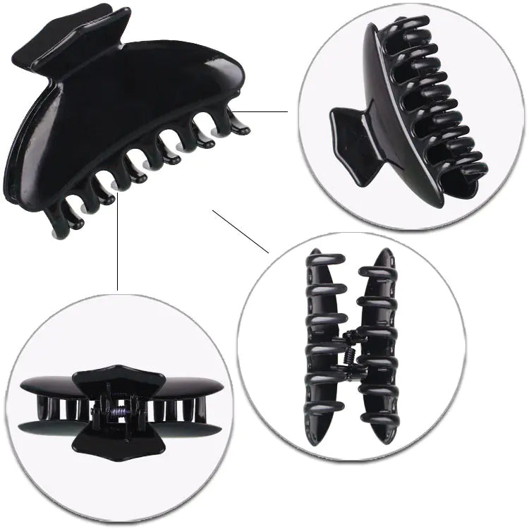 Shiny Spray Hair Clip, Black Shell Ponytail Holder - Kim’s Signature Beauty & Accessories (Store description)