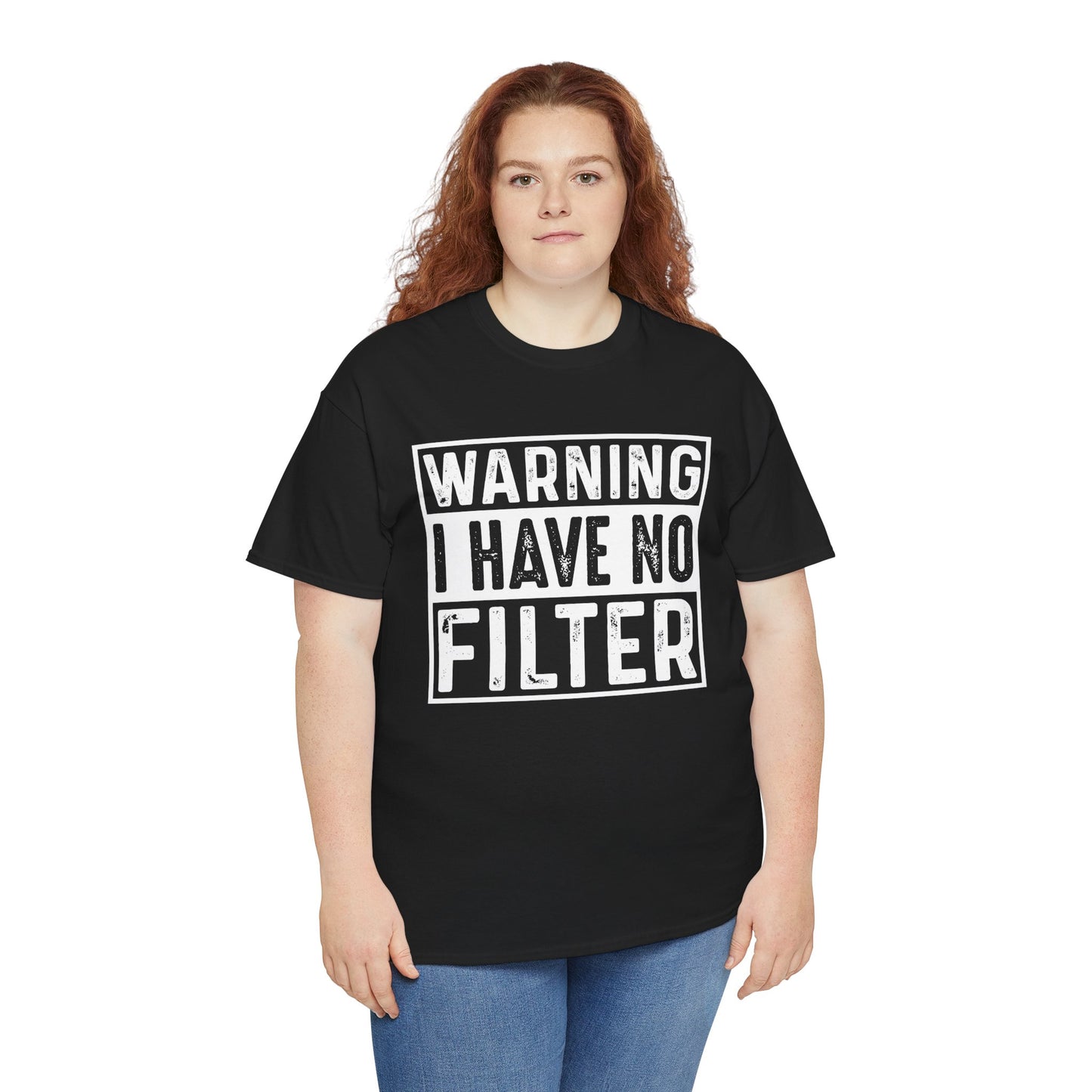 Warning I Have No Filter Tee - Unisex Heavy Cotton T-Shirt - Kim’s Signature Beauty & Accessories