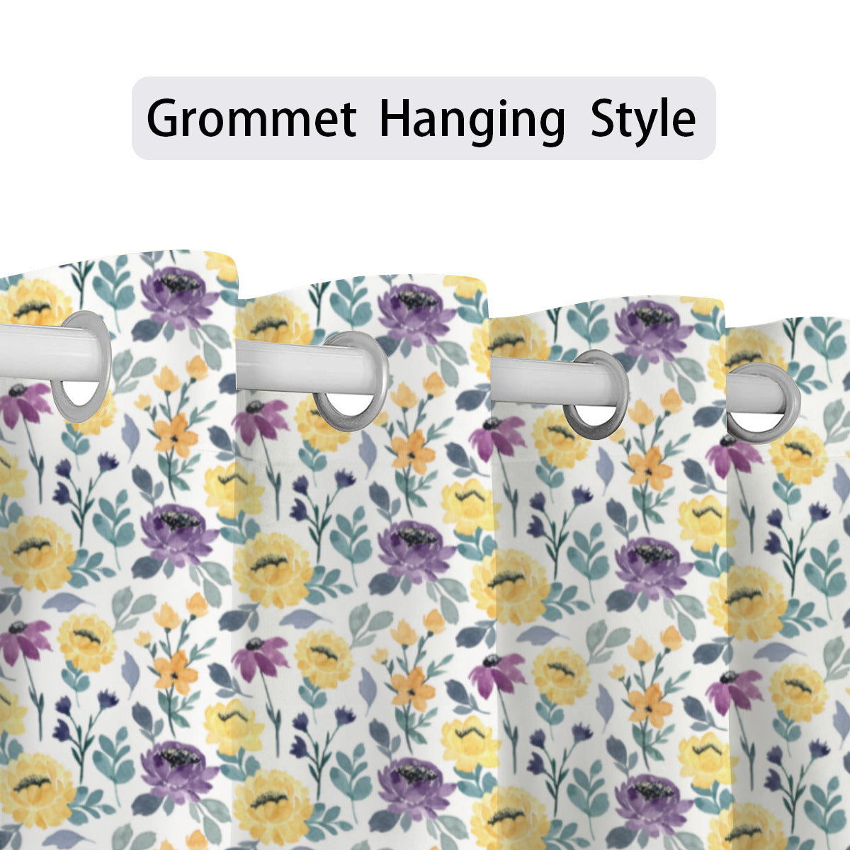 Watercolor Garden Floral – Blackout Curtain Panels (Set of 2) - Kim’s Signature Beauty & Accessories