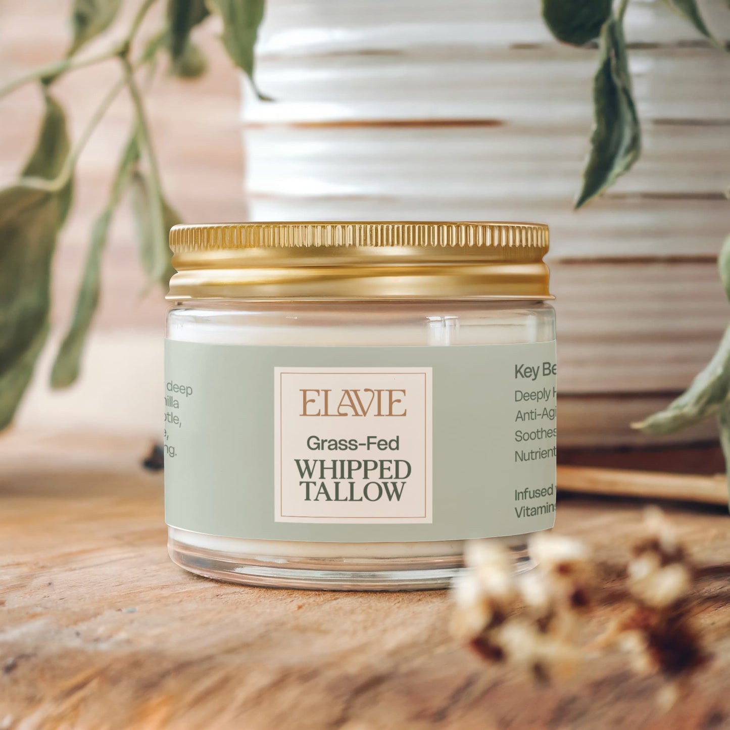 Whipped Grass-Fed Tallow Balm with Vanilla Bean - Kim’s Signature Beauty & Accessories