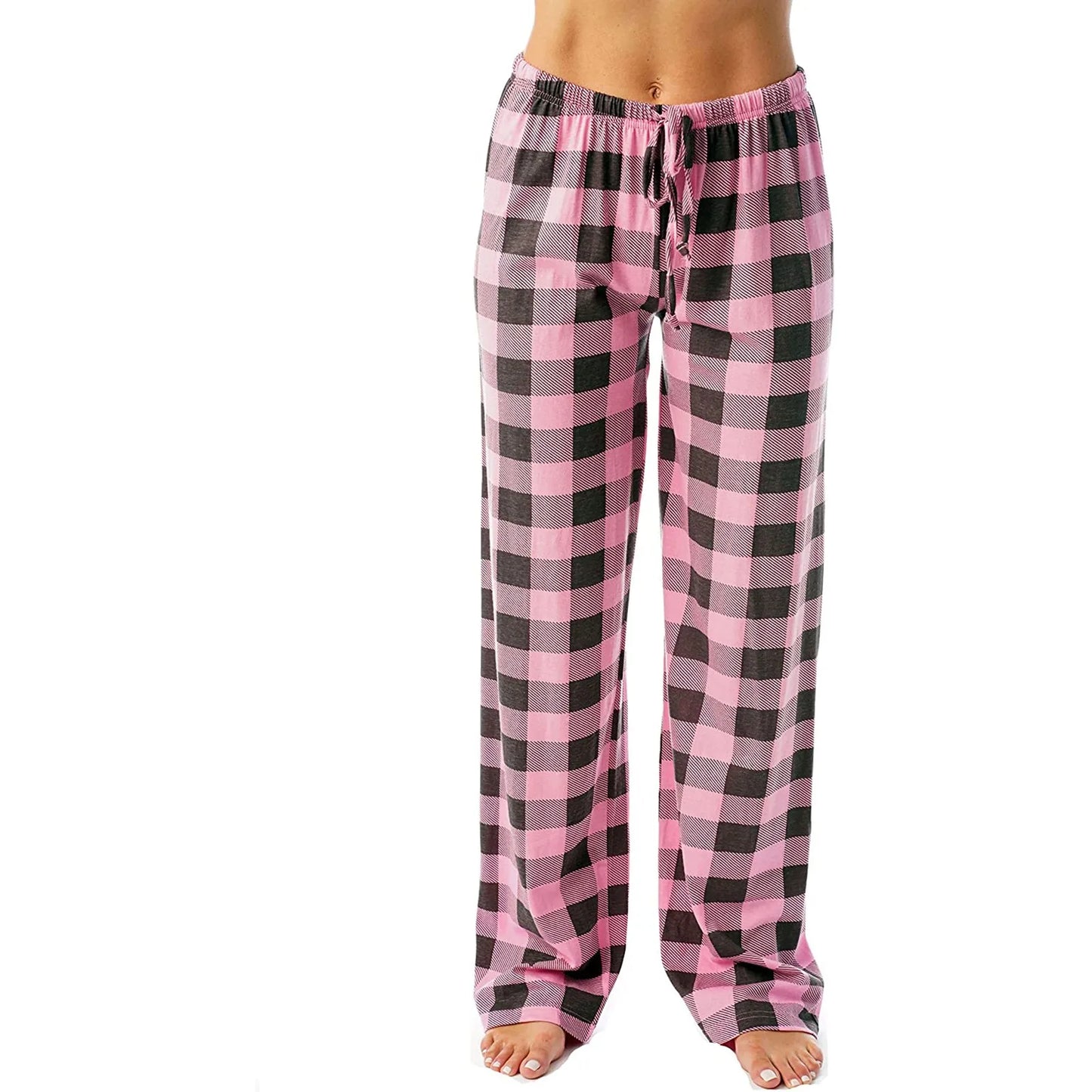 Women Christmas Pajama pants Autumn Winter Plaid Printed Pants Fashion Casual Wide Leg Pants Clothing Streetwear - Kim’s Signature Beauty & Accessories