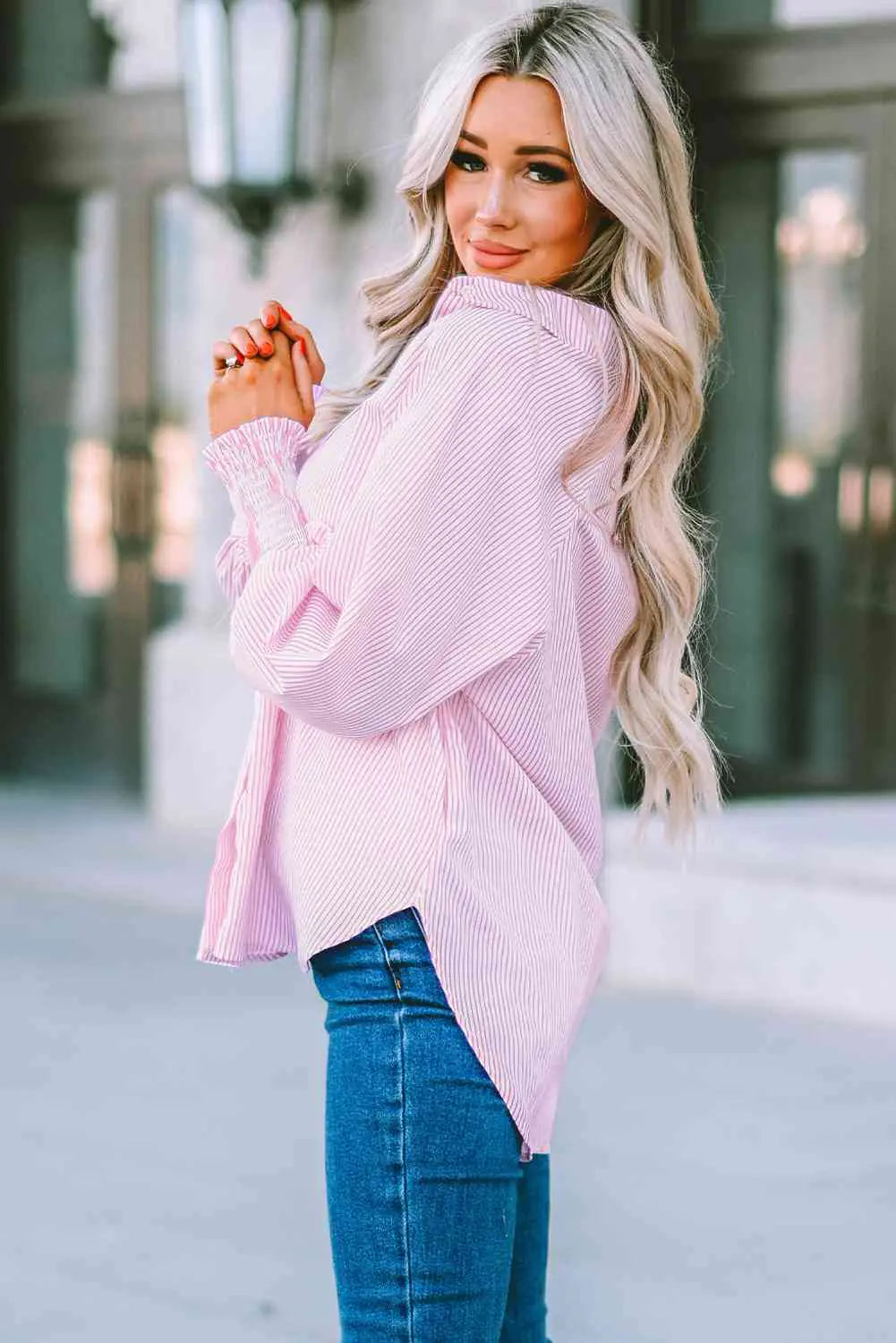 Fernanda Lantern Sleeve Shirt - Kim’s Signature Beauty & Accessories (Store description)