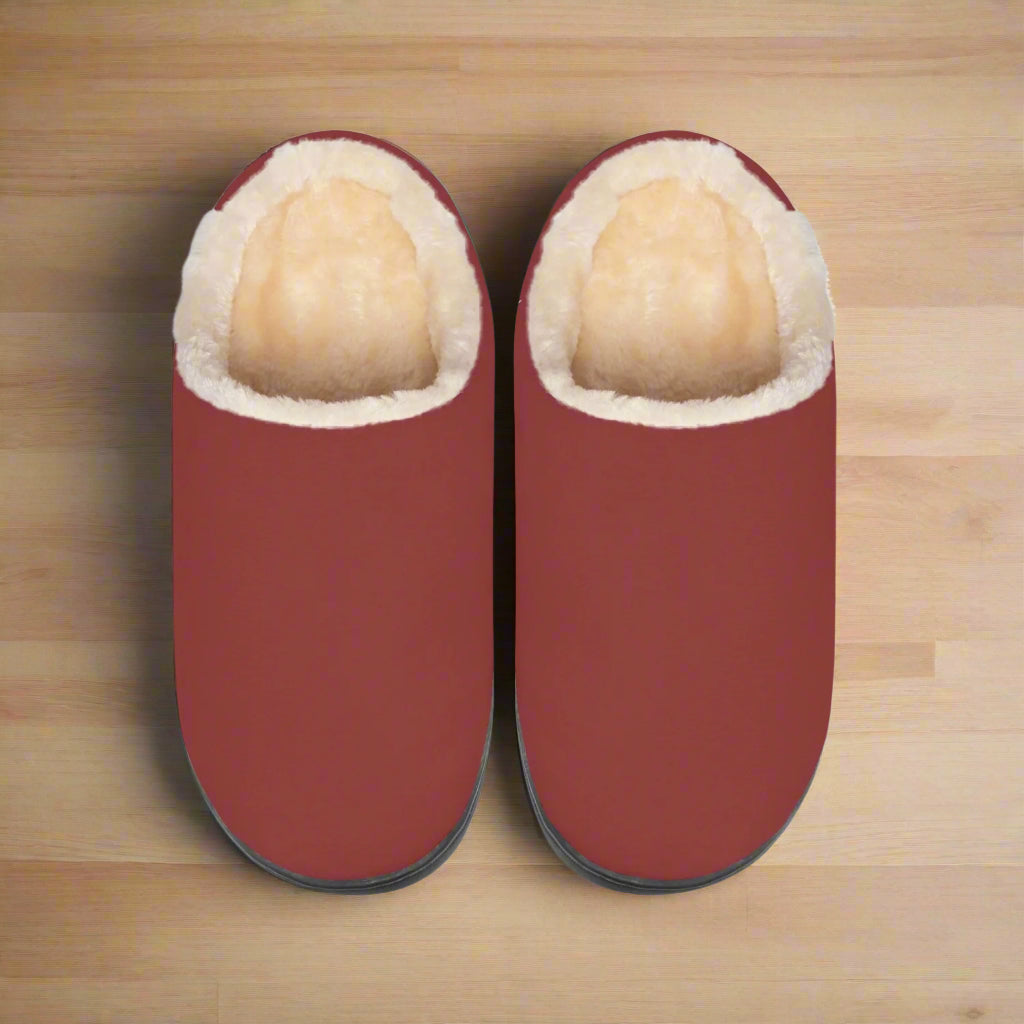Cozy Dark Red Memory Foam Slippers - Kim’s Signature Beauty & Accessories (Store description)