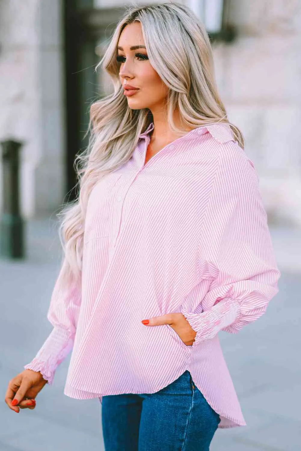 Fernanda Lantern Sleeve Shirt - Kim’s Signature Beauty & Accessories (Store description)