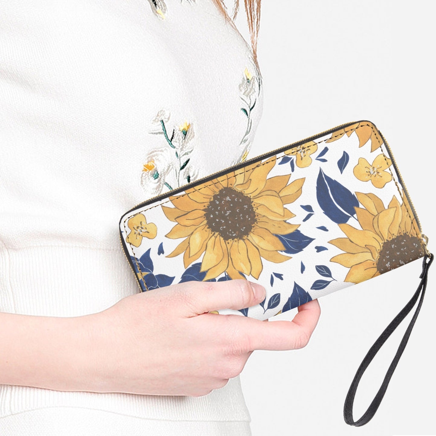 Blue Sunshine | Leather Wristlet Clutch Wallet - Kim’s Signature Beauty & Accessories (Store description)
