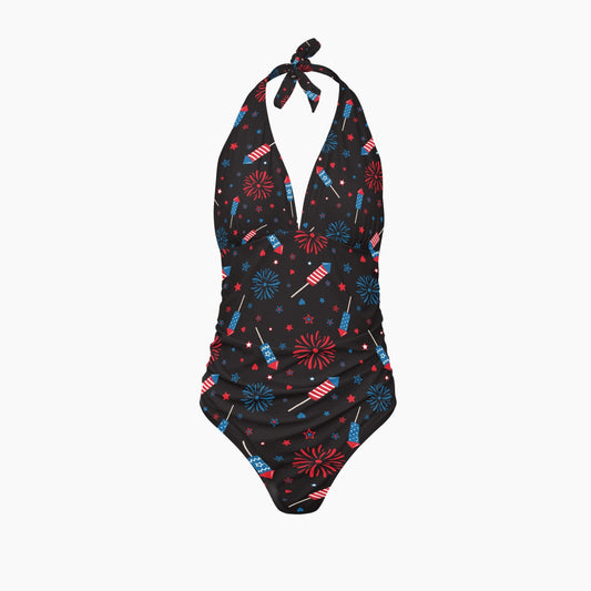 Red, White, & Boom |  Women's One-Piece Swimsuit - Kim’s Signature Beauty & Accessories