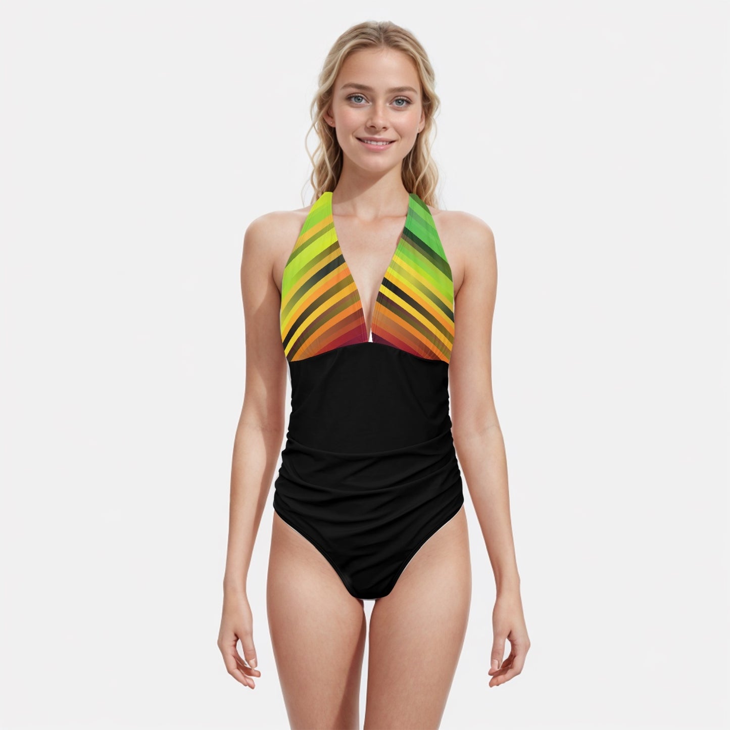 Color Cascade | Women's One-Piece Swimsuit - Kim’s Signature Beauty & Accessories (Store description)