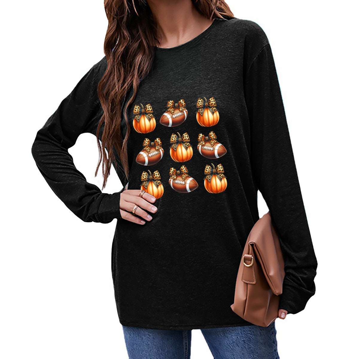 Pumpkins & Pigskins - Fall Game Day Long Sleeve Tee - Kim’s Signature Beauty & Accessories (Store description)
