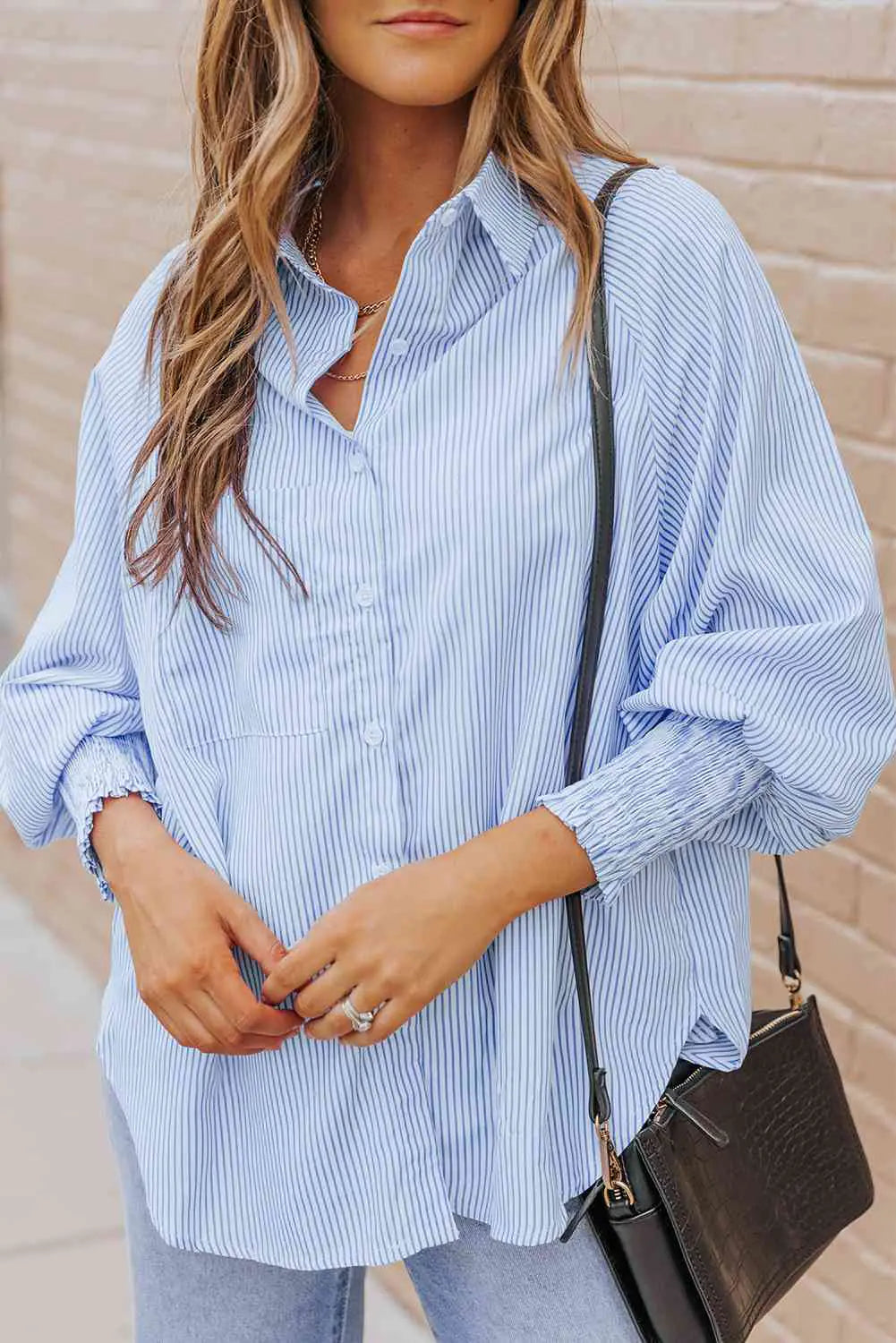 Fernanda Lantern Sleeve Shirt - Kim’s Signature Beauty & Accessories (Store description)