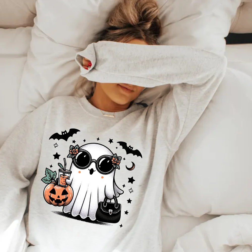 Trick-or-Treat Ghost Sweatshirt - Kim’s Signature Beauty & Accessories