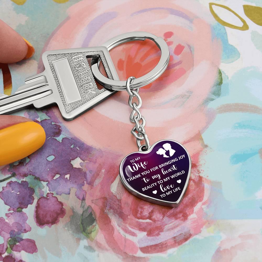 Joy, Beauty, Love Wife | Keychain - Kim’s Signature Beauty & Accessories (Store description)