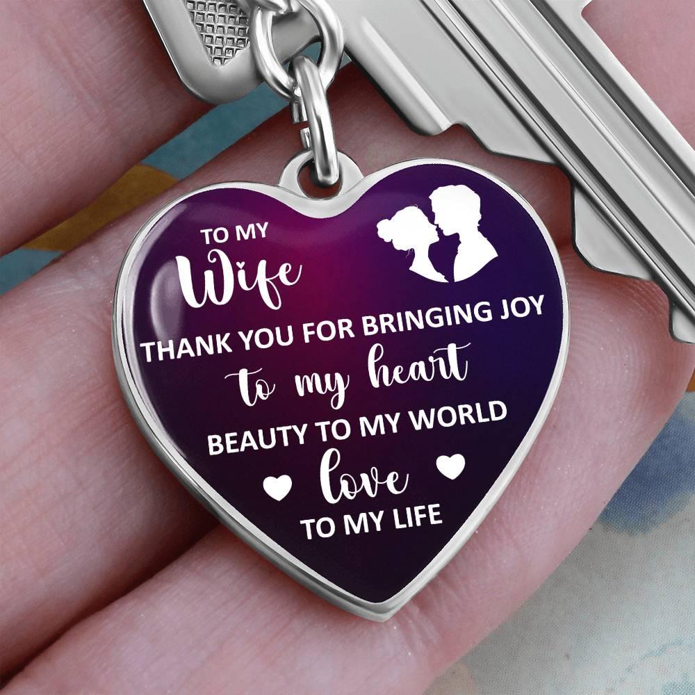 Joy, Beauty, Love Wife | Keychain - Kim’s Signature Beauty & Accessories (Store description)