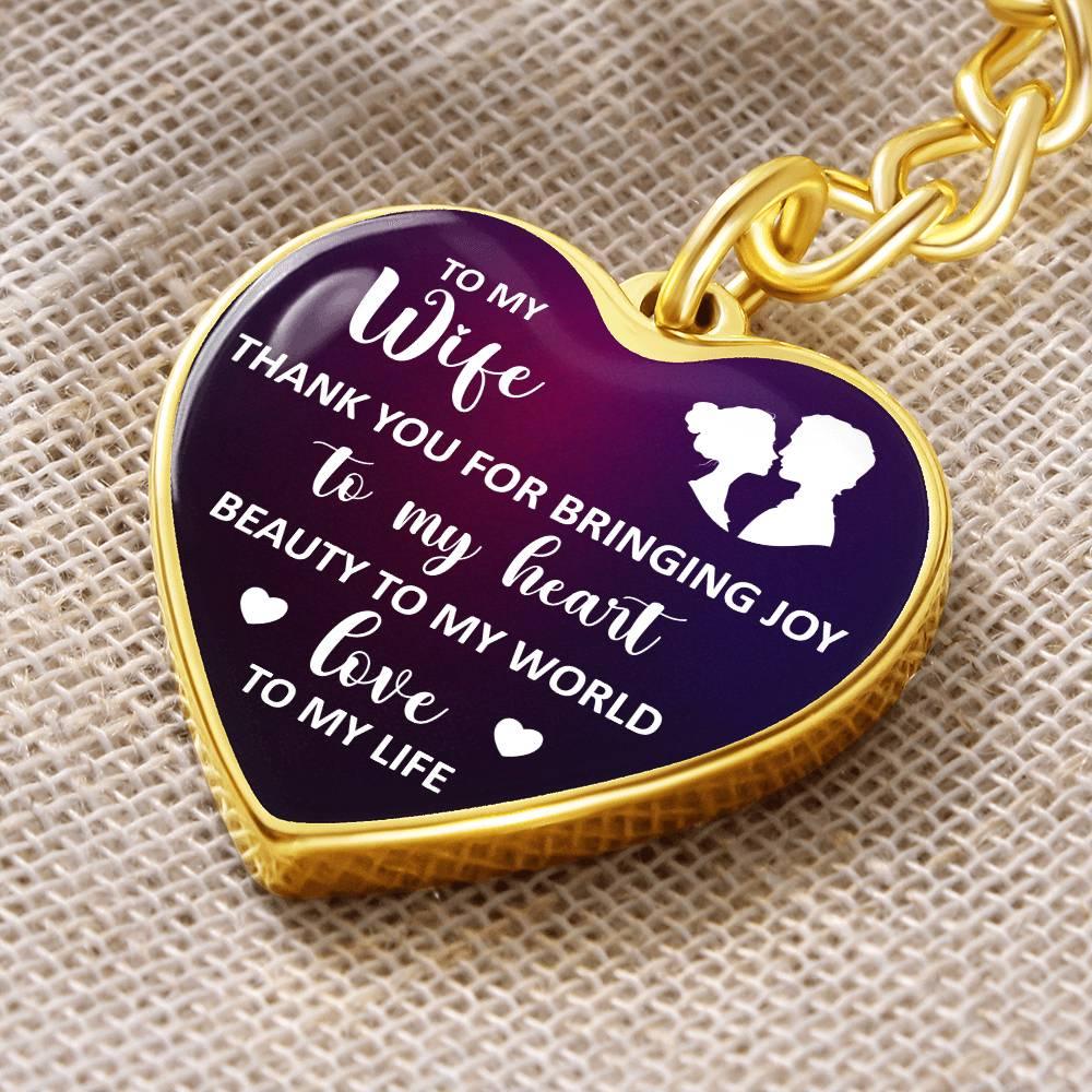 Joy, Beauty, Love Wife | Keychain - Kim’s Signature Beauty & Accessories (Store description)