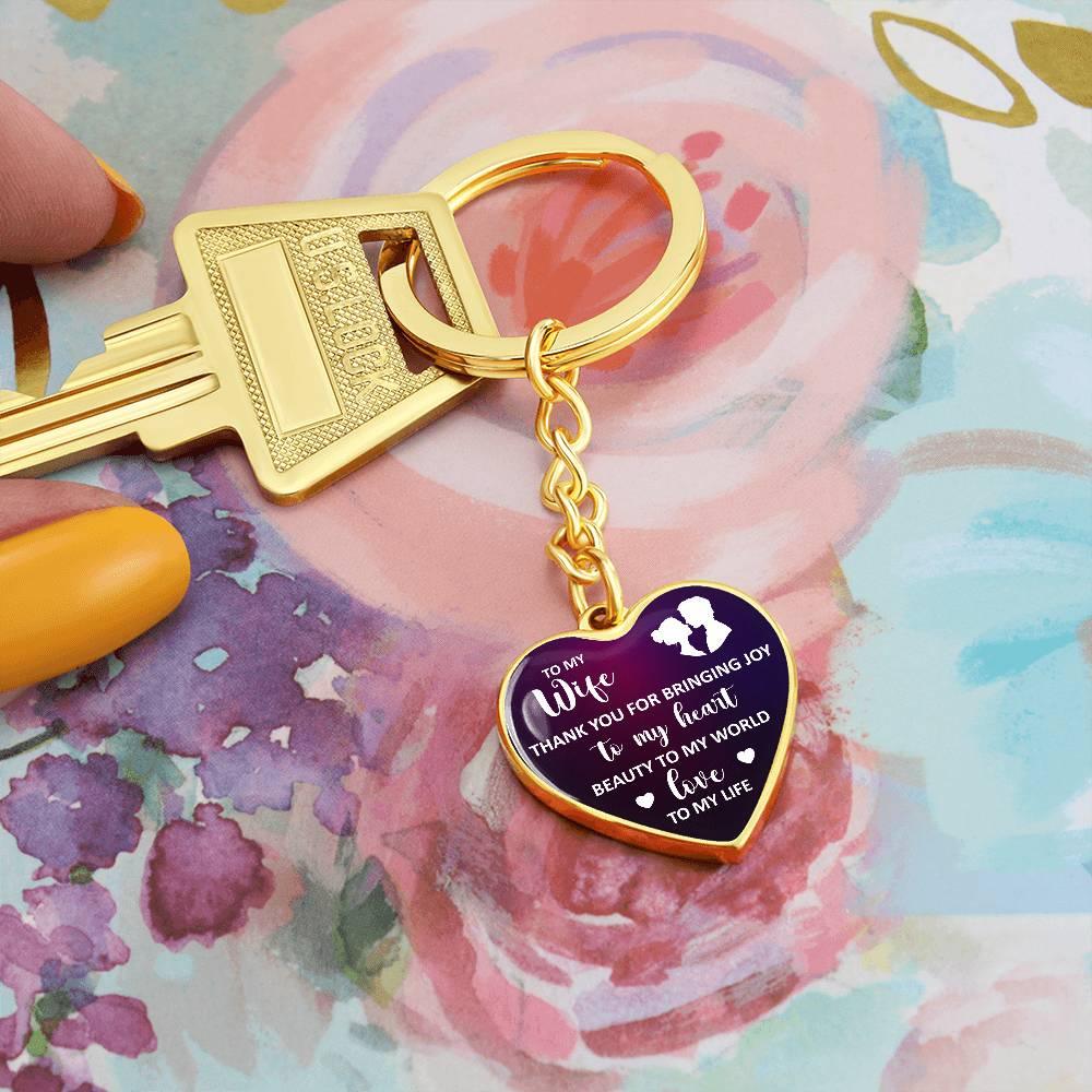Joy, Beauty, Love Wife | Keychain - Kim’s Signature Beauty & Accessories (Store description)