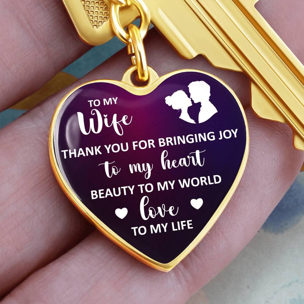Joy, Beauty, Love Wife | Keychain - Kim’s Signature Beauty & Accessories (Store description)