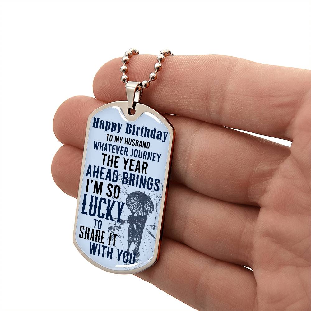 Birthday Dog Tag Necklace for Husband - Kim’s Signature Beauty & Accessories (Store description)