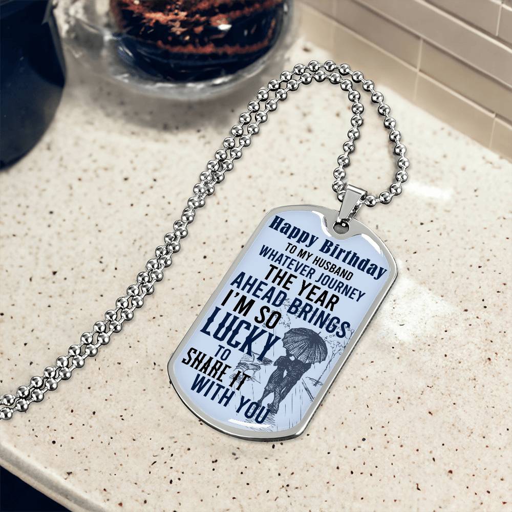 Birthday Dog Tag Necklace for Husband - Kim’s Signature Beauty & Accessories (Store description)