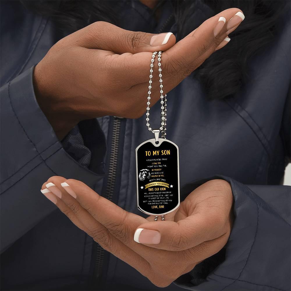 To My Son, Love Dad Dog Tag Necklace - Kim’s Signature Beauty & Accessories
