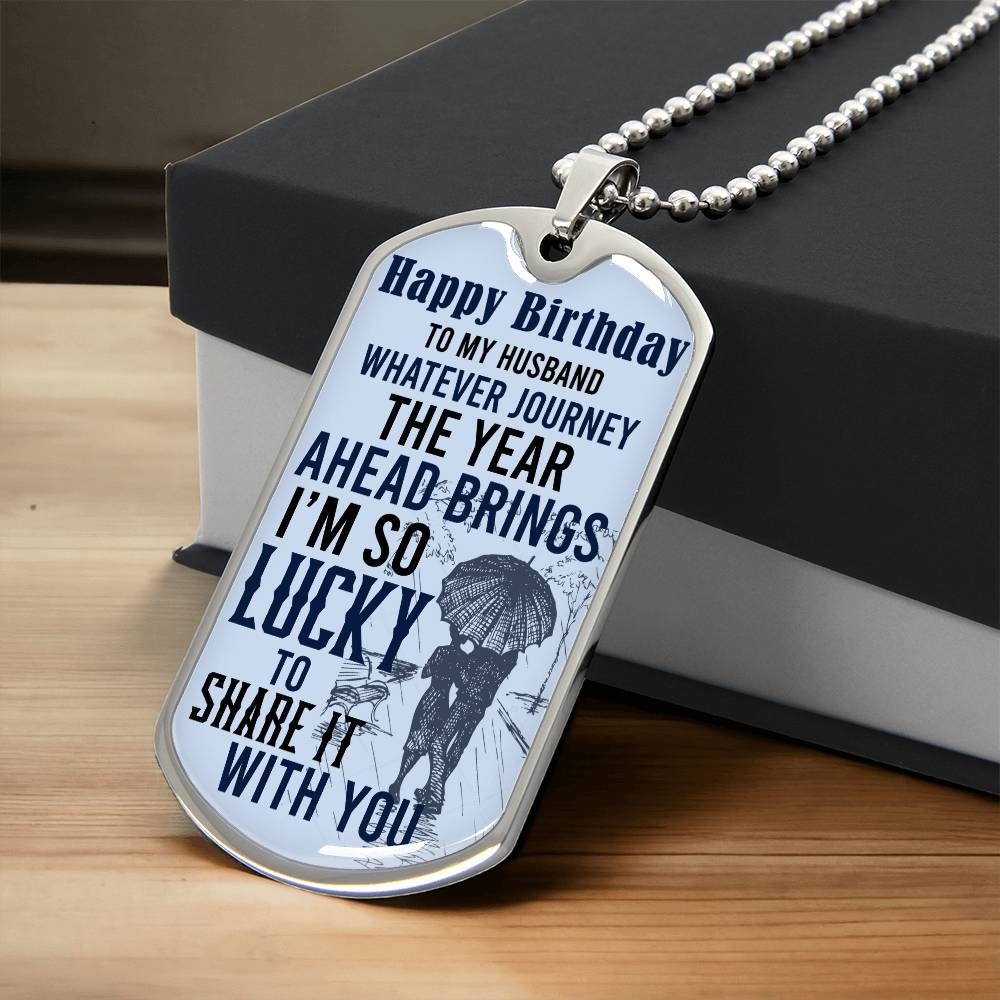 Birthday Dog Tag Necklace for Husband - Kim’s Signature Beauty & Accessories (Store description)