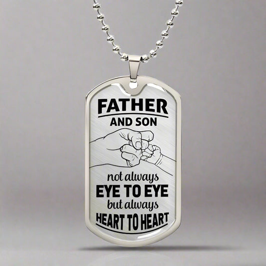 Father & Son Dog Tag Necklace – Heart to Heart - Kim’s Signature Beauty & Accessories