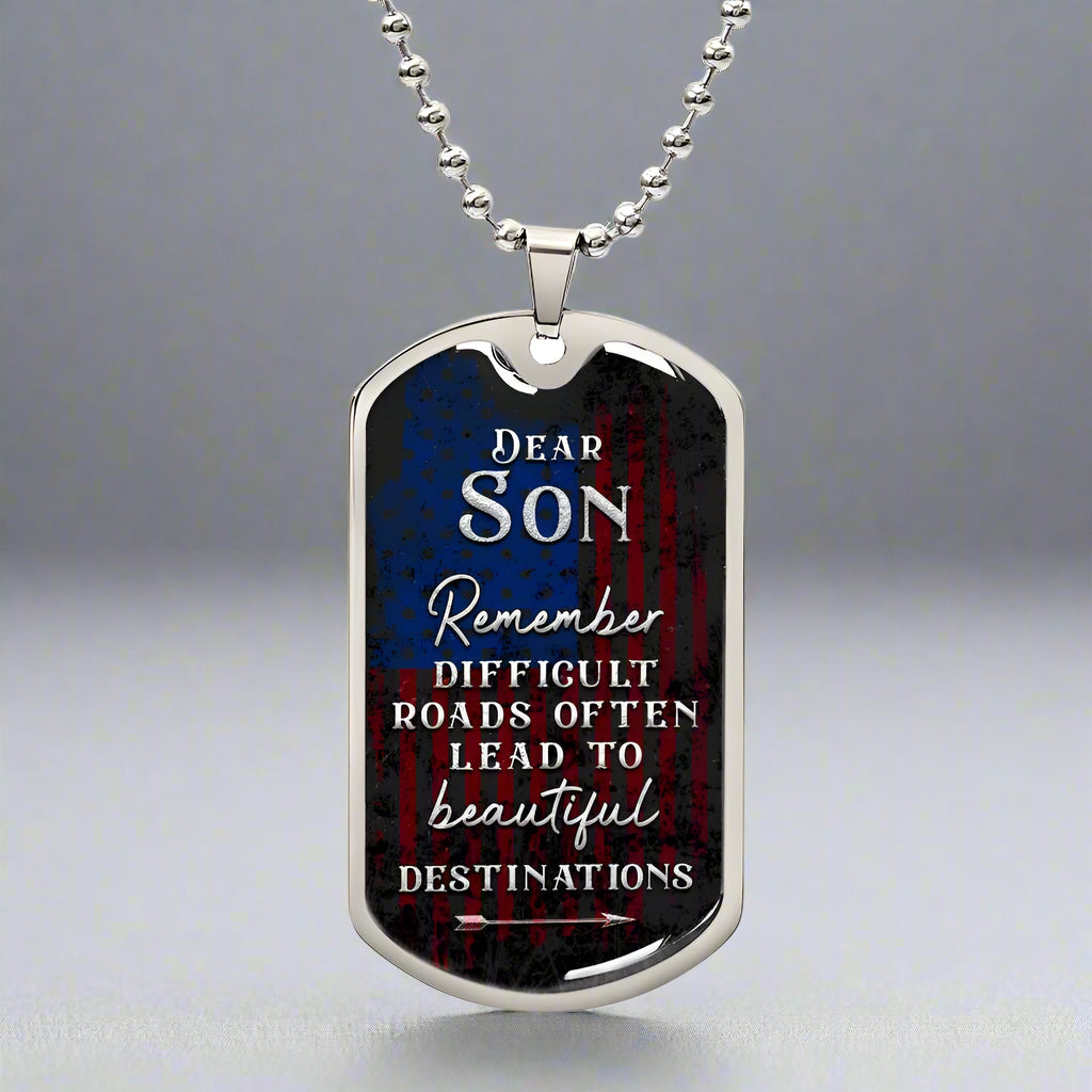 Beautiful Destinations Ahead Son | Dog Tag - Kim’s Signature Beauty & Accessories