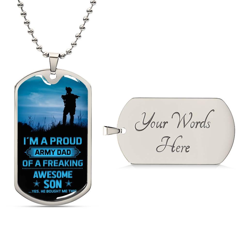 Proud Army Dad | Dog Tag - Kim’s Signature Beauty & Accessories (Store description)