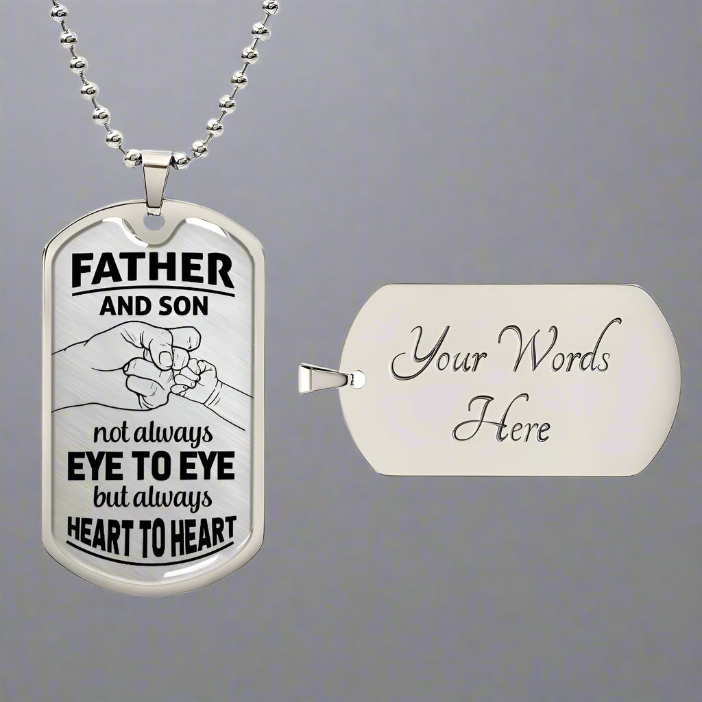 Father & Son Dog Tag Necklace – Heart to Heart - Kim’s Signature Beauty & Accessories