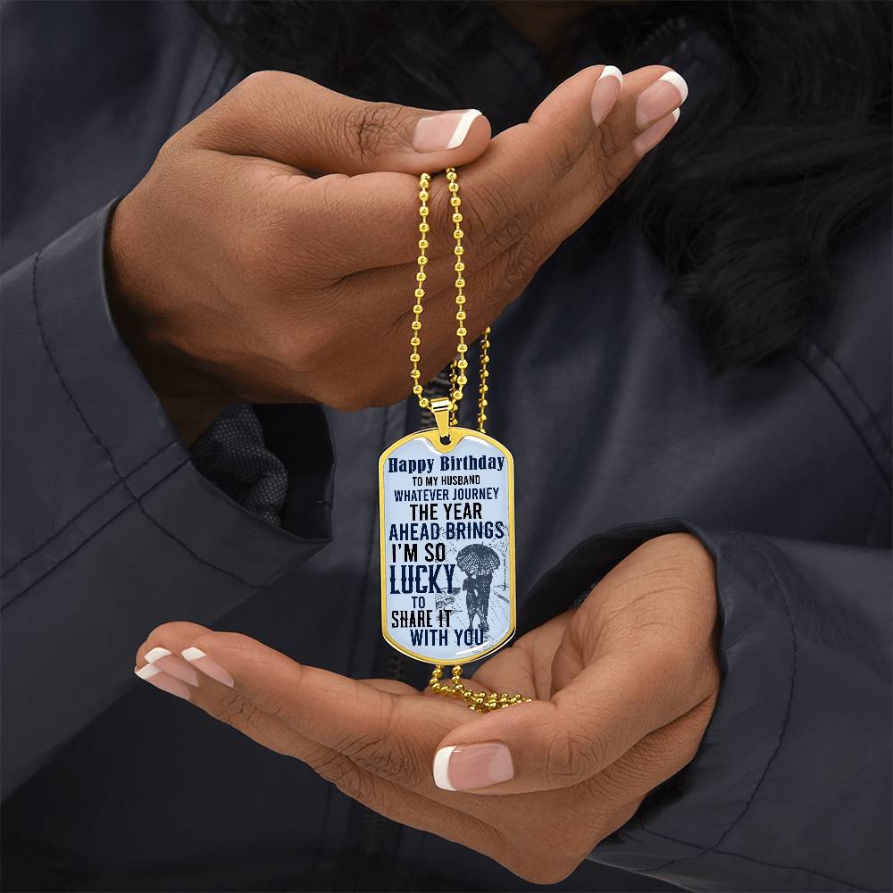 Birthday Dog Tag Necklace for Husband - Kim’s Signature Beauty & Accessories (Store description)