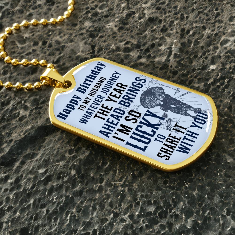 Birthday Dog Tag Necklace for Husband - Kim’s Signature Beauty & Accessories (Store description)