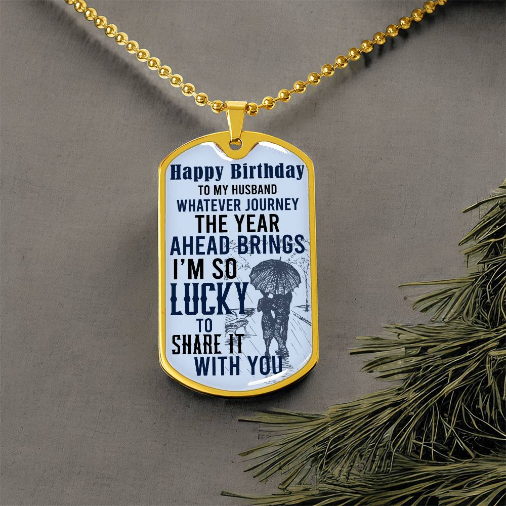 Birthday Dog Tag Necklace for Husband - Kim’s Signature Beauty & Accessories (Store description)