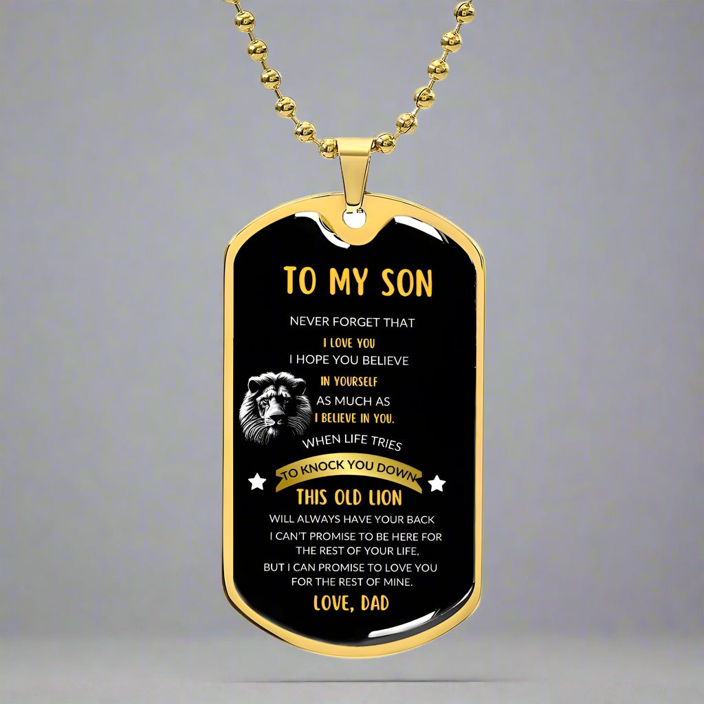 To My Son, Love Dad Dog Tag Necklace - Kim’s Signature Beauty & Accessories