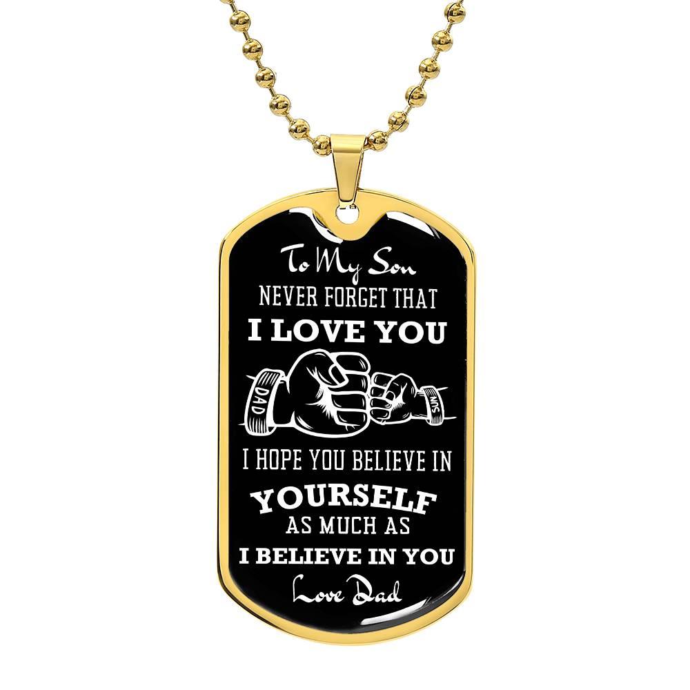 Father to Son Fist Bump Dog Tag - Kim’s Signature Beauty & Accessories