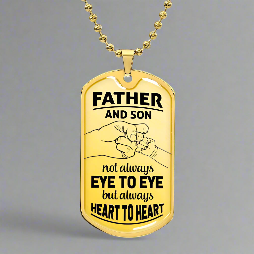 Father & Son Dog Tag Necklace – Heart to Heart - Kim’s Signature Beauty & Accessories