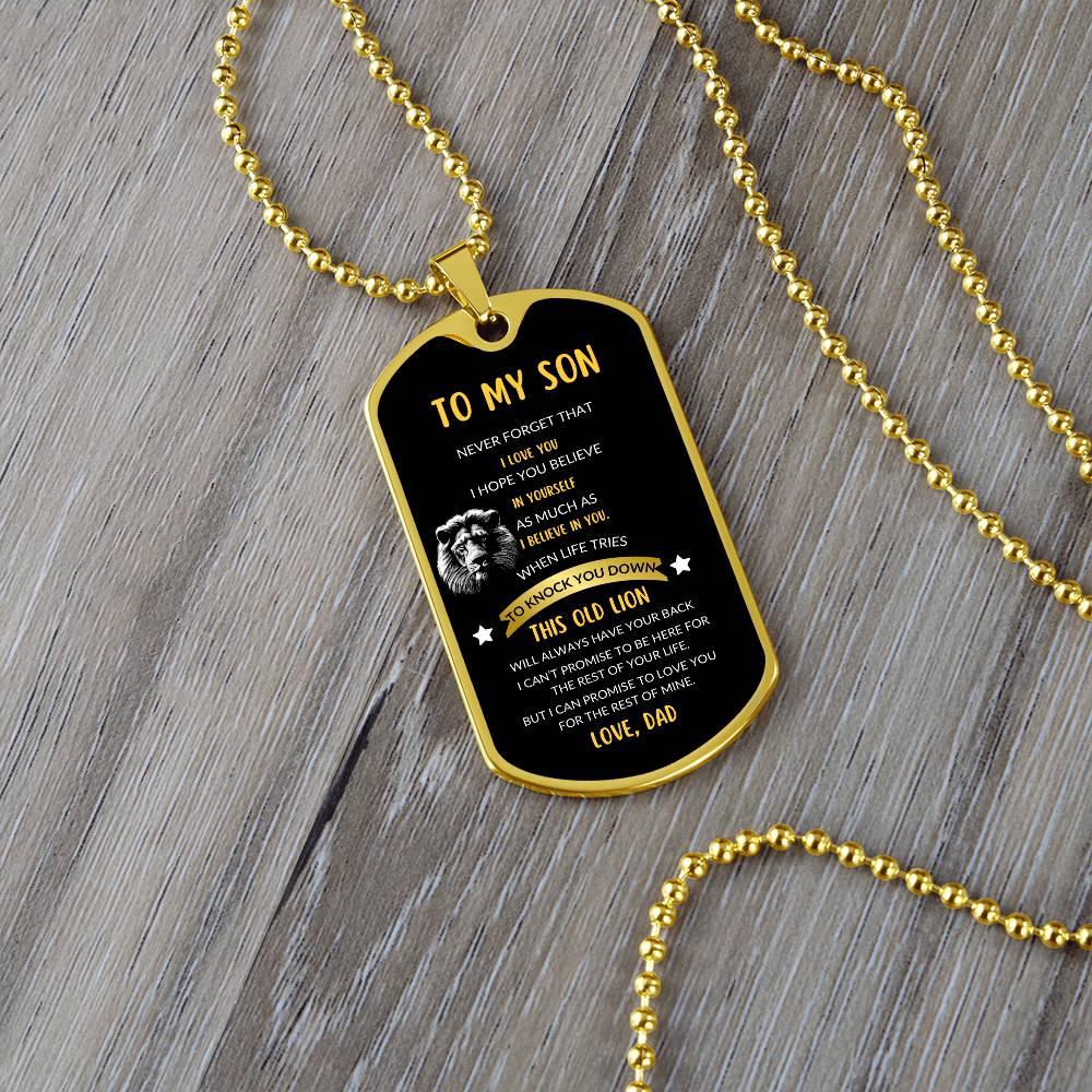 To My Son, Love Dad Dog Tag Necklace - Kim’s Signature Beauty & Accessories