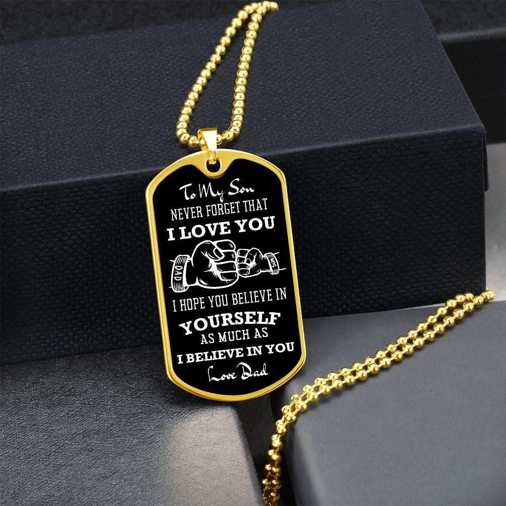 Father to Son Fist Bump Dog Tag - Kim’s Signature Beauty & Accessories