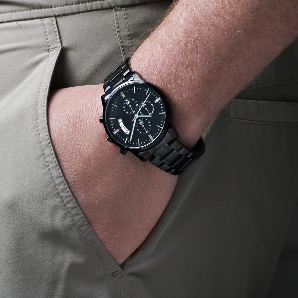 Stay Safe-Police Offficer Engraved Watch - Kim’s Signature Beauty & Accessories