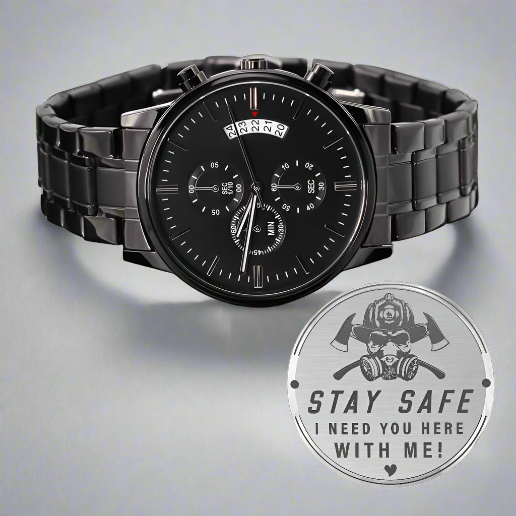 Stay Safe- A Fireman's Engraved Watch - Kim’s Signature Beauty & Accessories